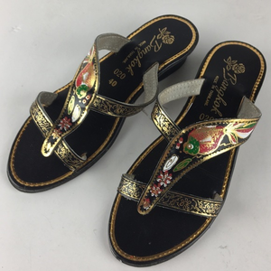 Bangkok Metallic Asian Fish Floral Sandals Heels‎